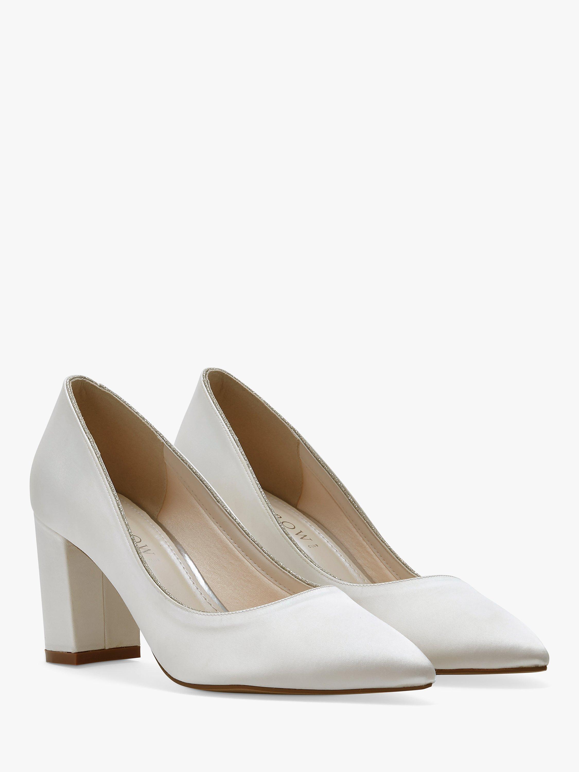 Product image 2 of 4, which shows Rainbow Club Farah Wedding Court Shoes, Ivory Satin, 5