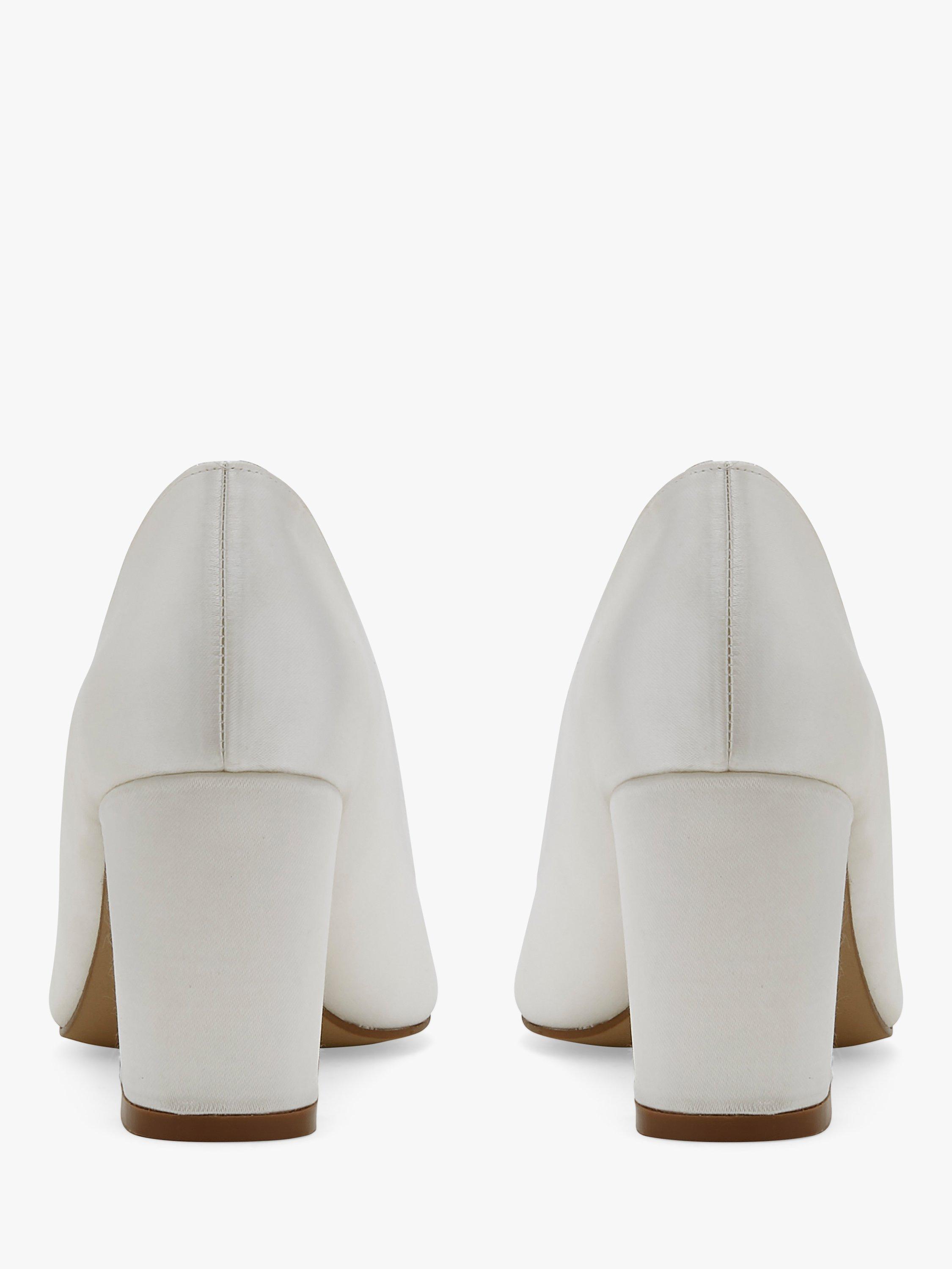 Product image 3 of 4, which shows Rainbow Club Farah Wedding Court Shoes, Ivory Satin, 5