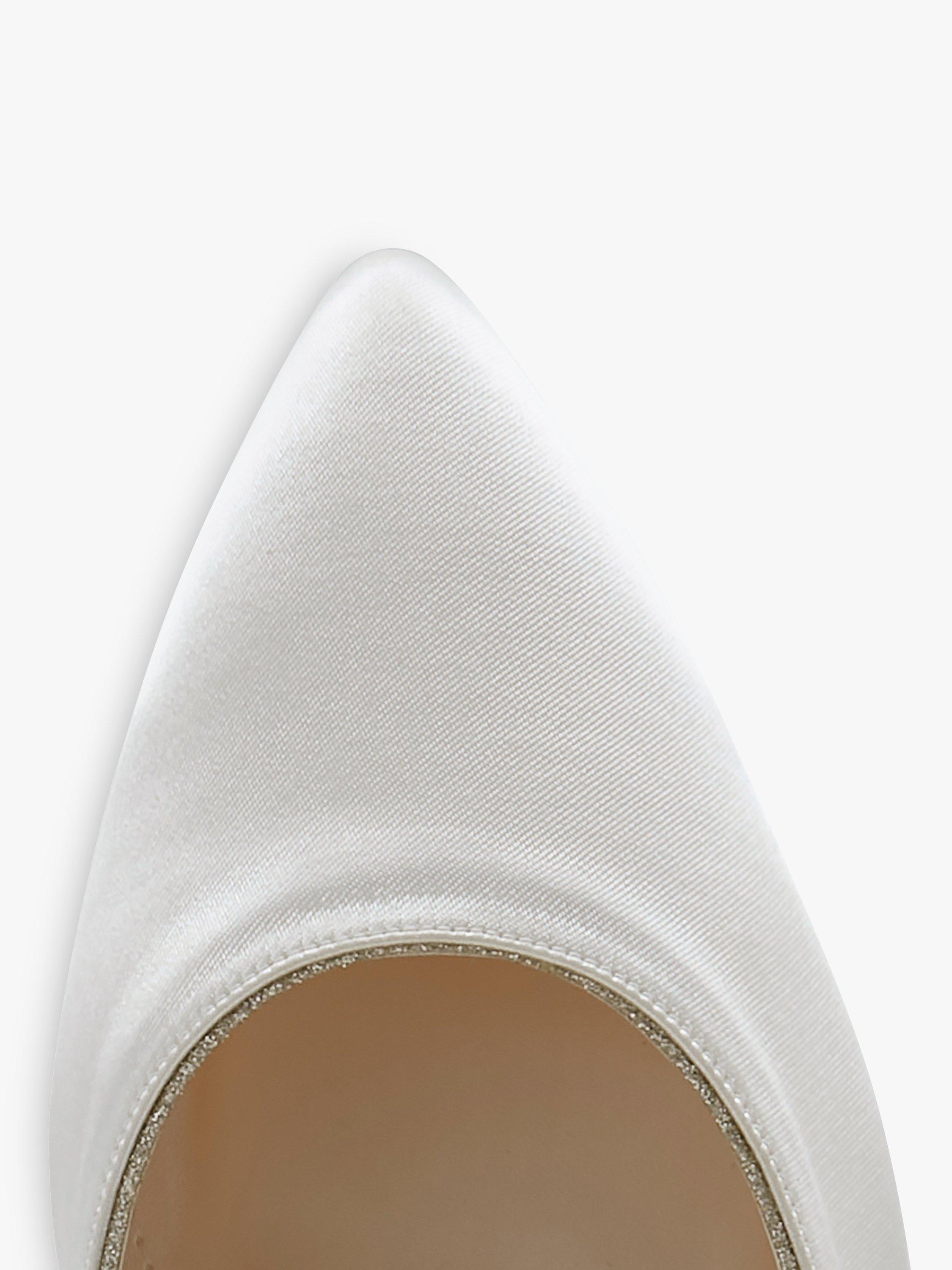 Product image 4 of 4, which shows Rainbow Club Farah Wedding Court Shoes, Ivory Satin, 5