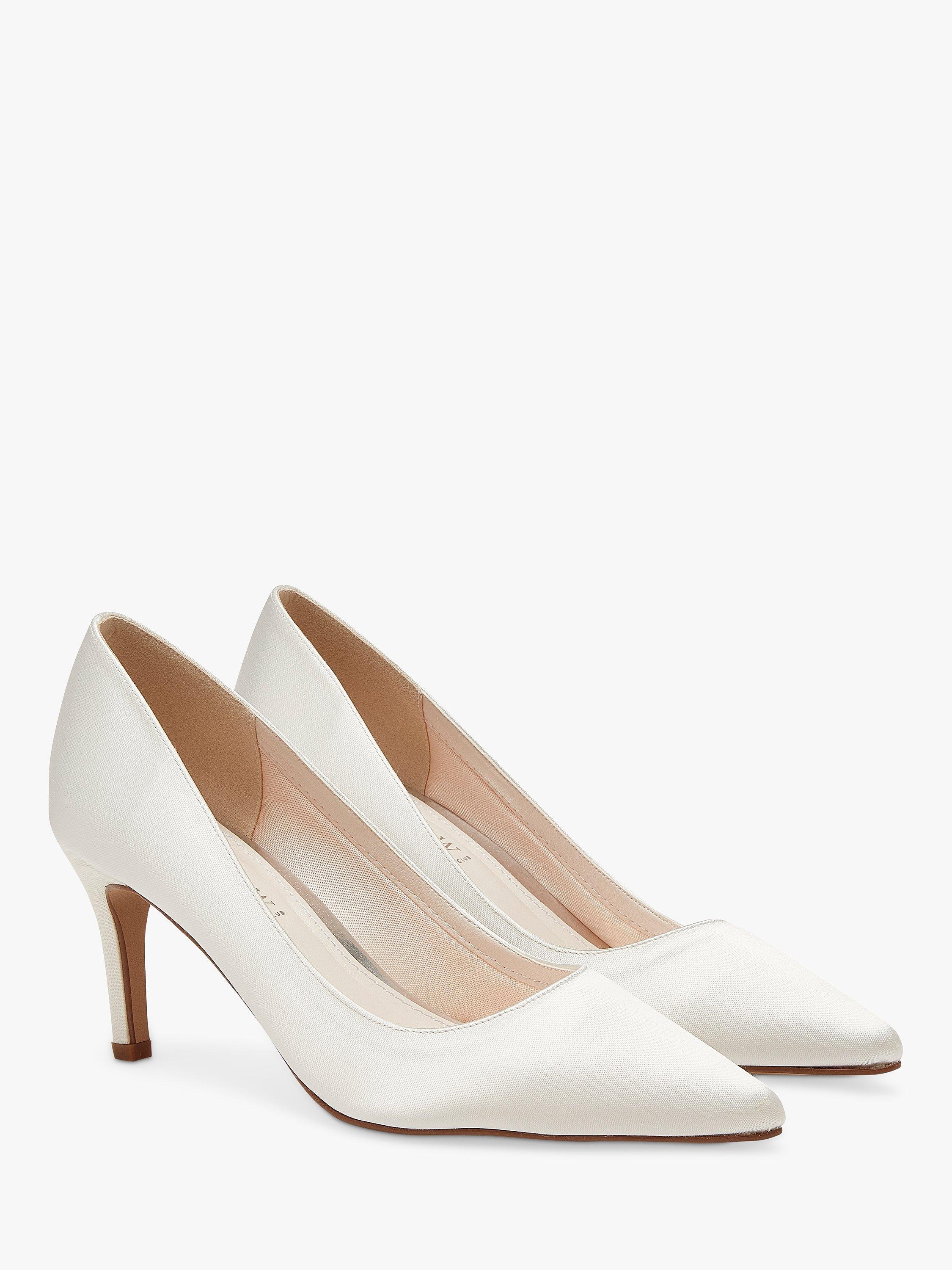 Product image 2 of 4, which shows Rainbow Club Morgan II Wedding Court Shoes, Ivory Satin, 3