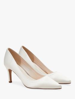 Rainbow Club Morgan II Wedding Court Shoes, Ivory Satin - view 2, Ivory Satin