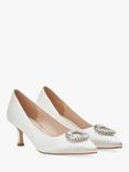 Rainbow Club Audley Kitten Heel Wedding Court Shoes, Ivory Satin