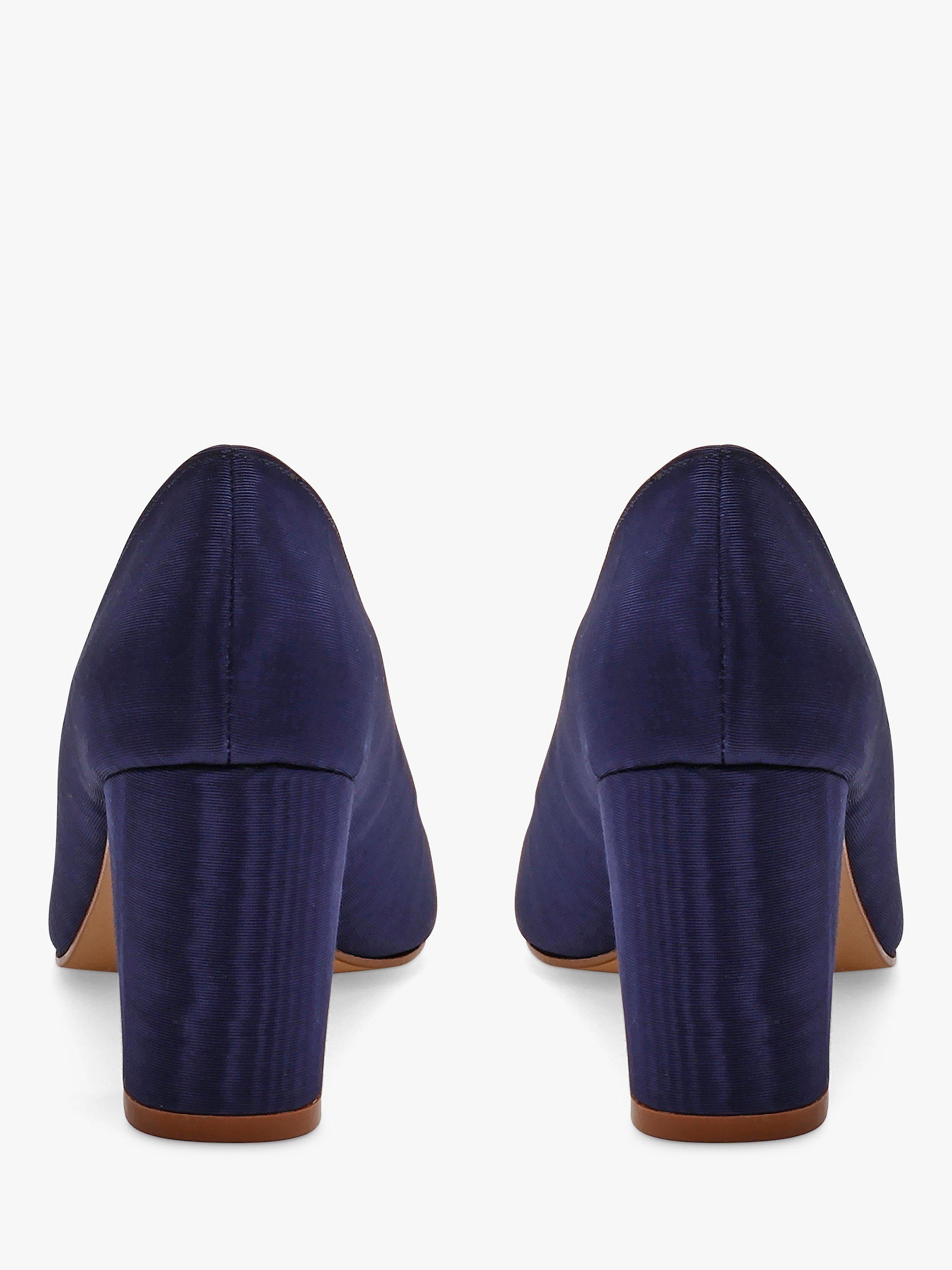 Product image 3 of 4, which shows Rainbow Club Maeve Block Heel Court Shoes, Navy Moiré, 3