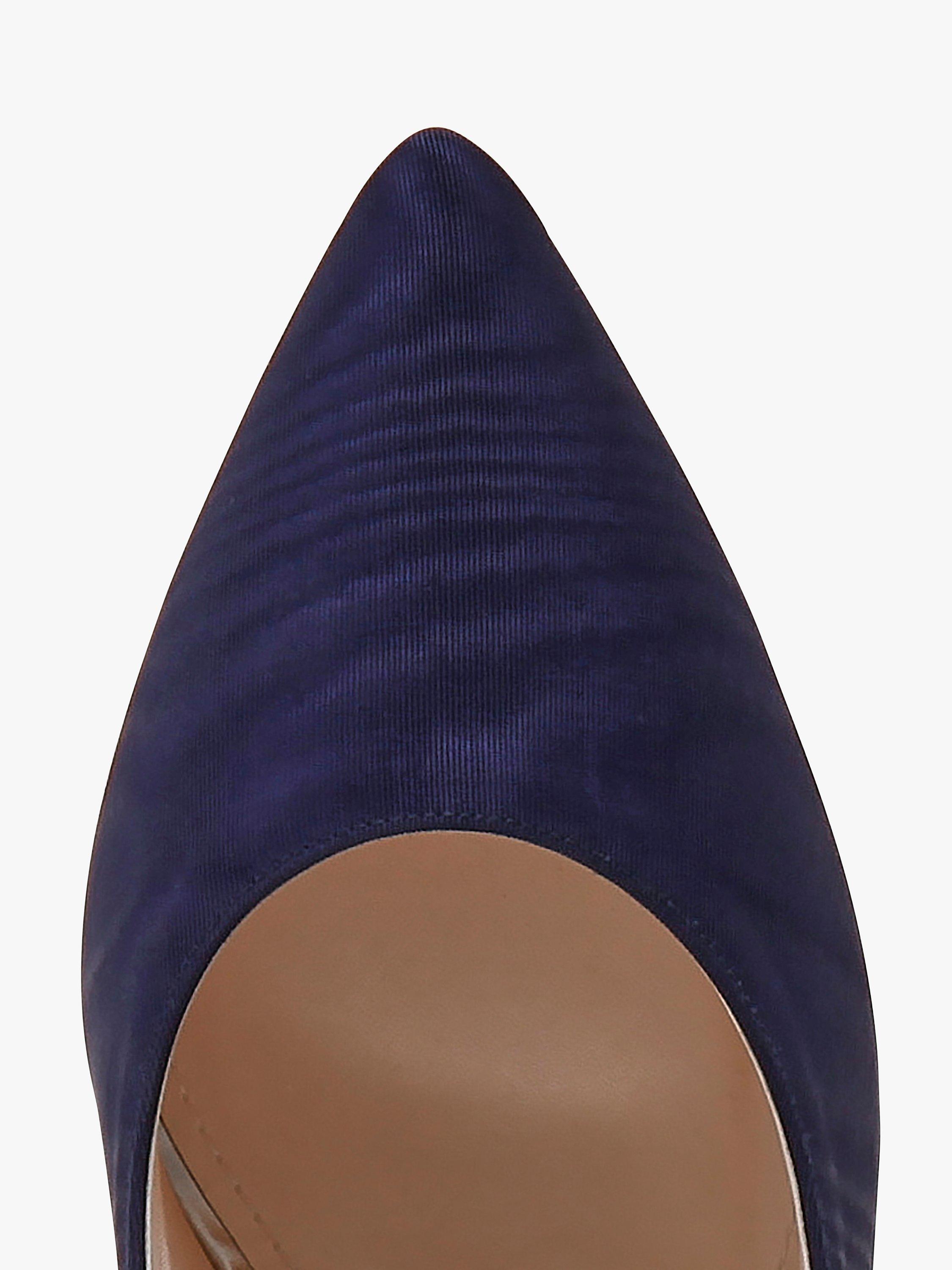 Product image 4 of 4, which shows Rainbow Club Maeve Block Heel Court Shoes, Navy Moiré, 3