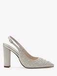 Rainbow Club Aurora Wide Fit Wedding Slingbacks, Ivory Satin