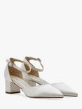 Rainbow Club Imogen Low Heel Wedding Court Shoes, Ivory Satin