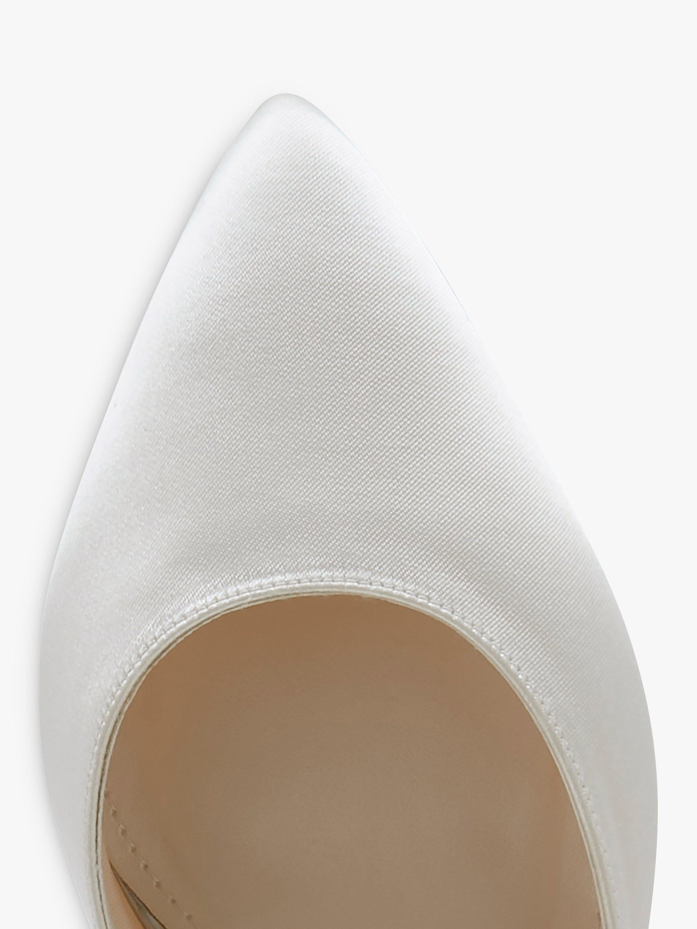 Product image 4 of 4, which shows Rainbow Club Imogen Low Heel Wedding Court Shoes, Ivory Satin, 6