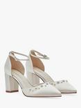 Rainbow Club Hannah Wide Fit Ankle Strap Wedding Court Shoes, Ivory Satin