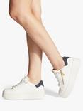 KG Kurt Geiger Leslie Side Zip Flatform Trainers, Blue Navy