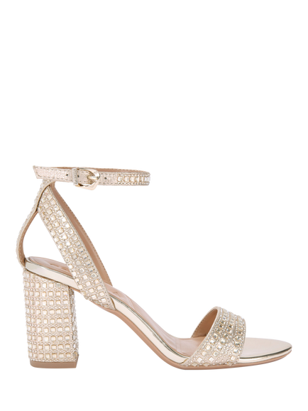 Carvela Kianni Embellished Block Heel Sandals, Gold, Gold