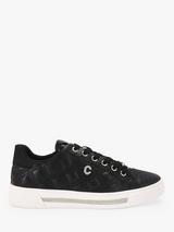 Carvela Diamond Snake Effect Embellished Leather Trainers Black