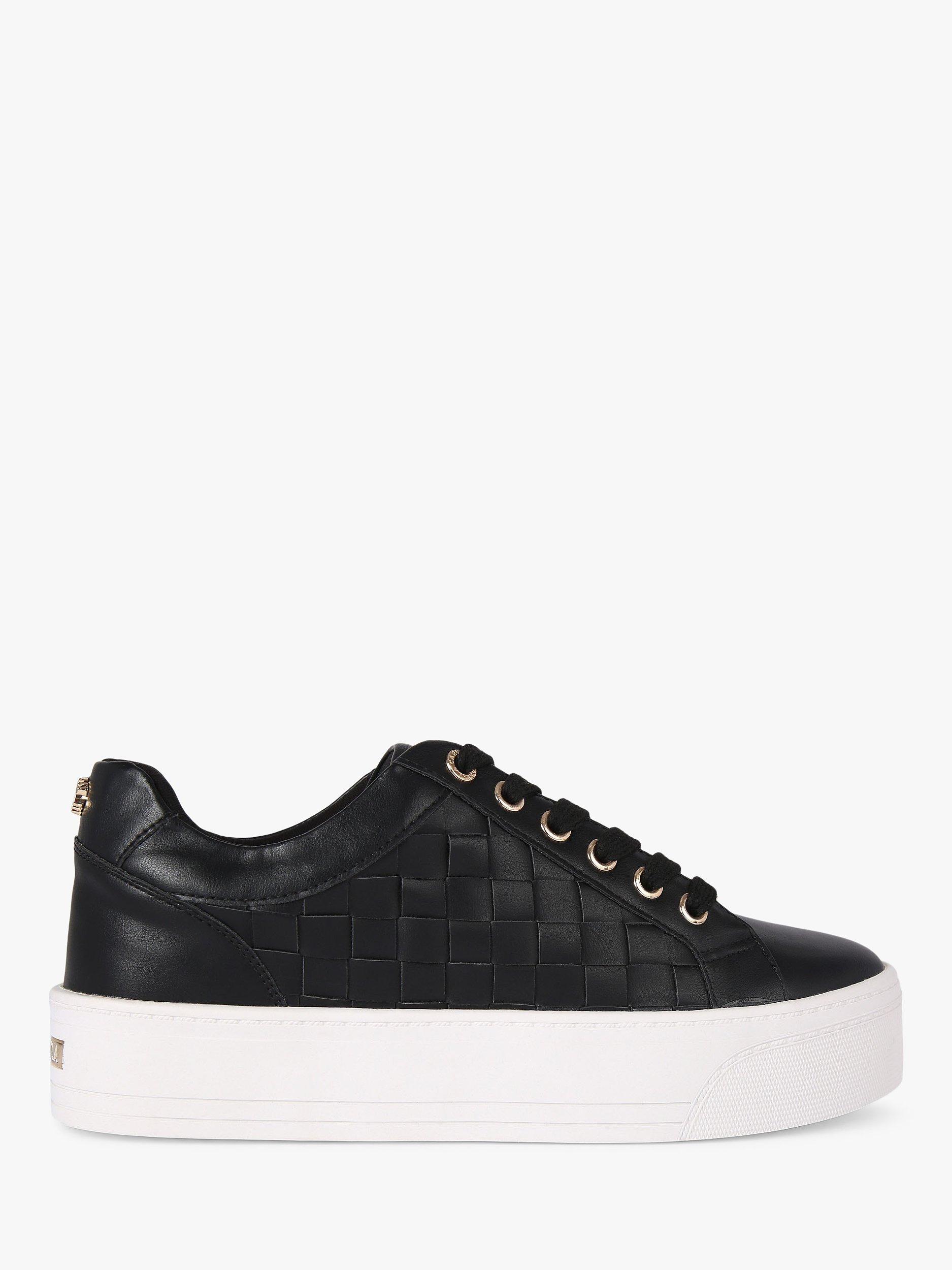 Carvela Checker Woven Trainers, Black