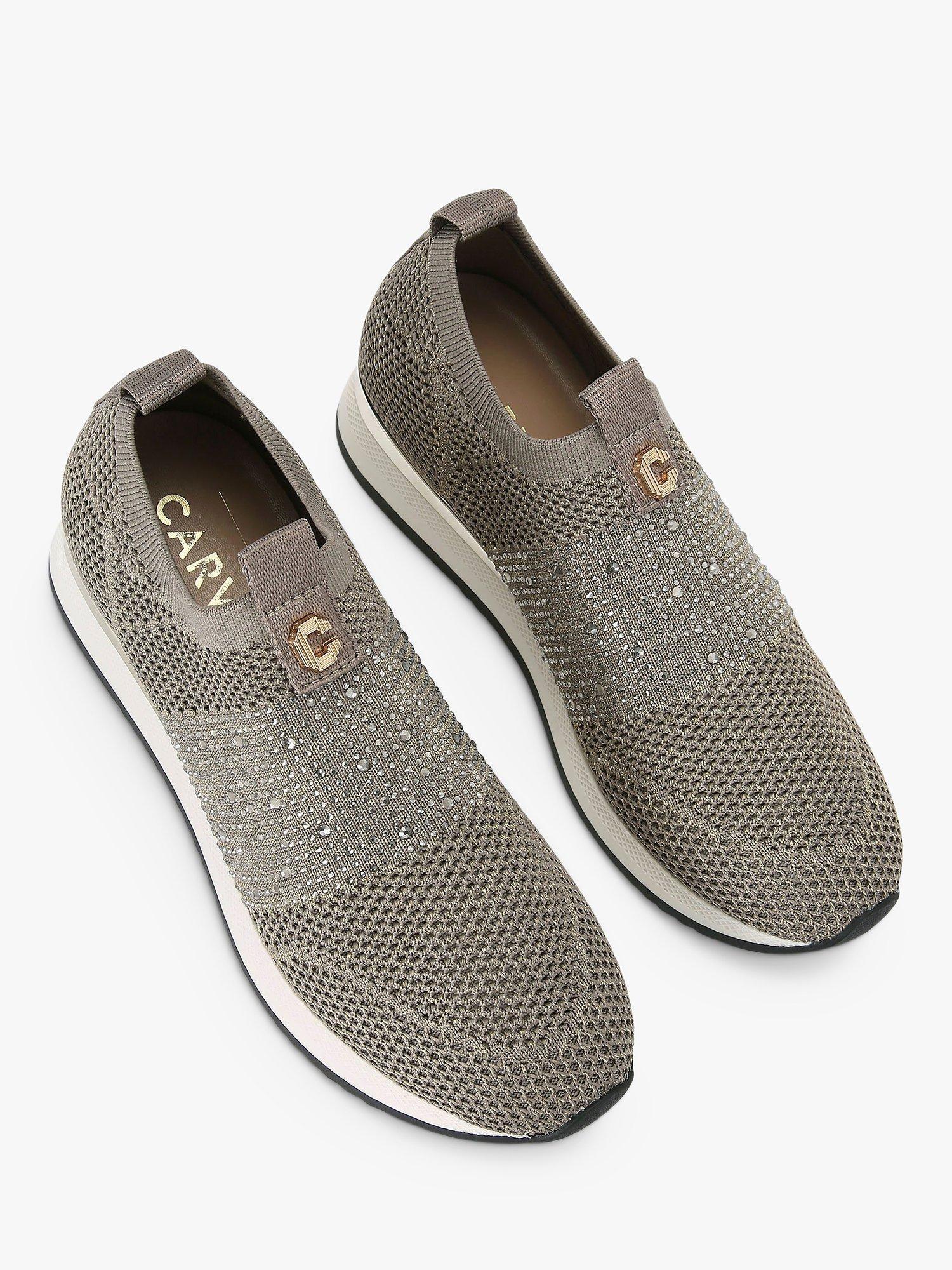 Product image 4 of 5, which shows Carvela Janeiro 2 Knitted Embellished Slip On Trainers, Bronze, 3