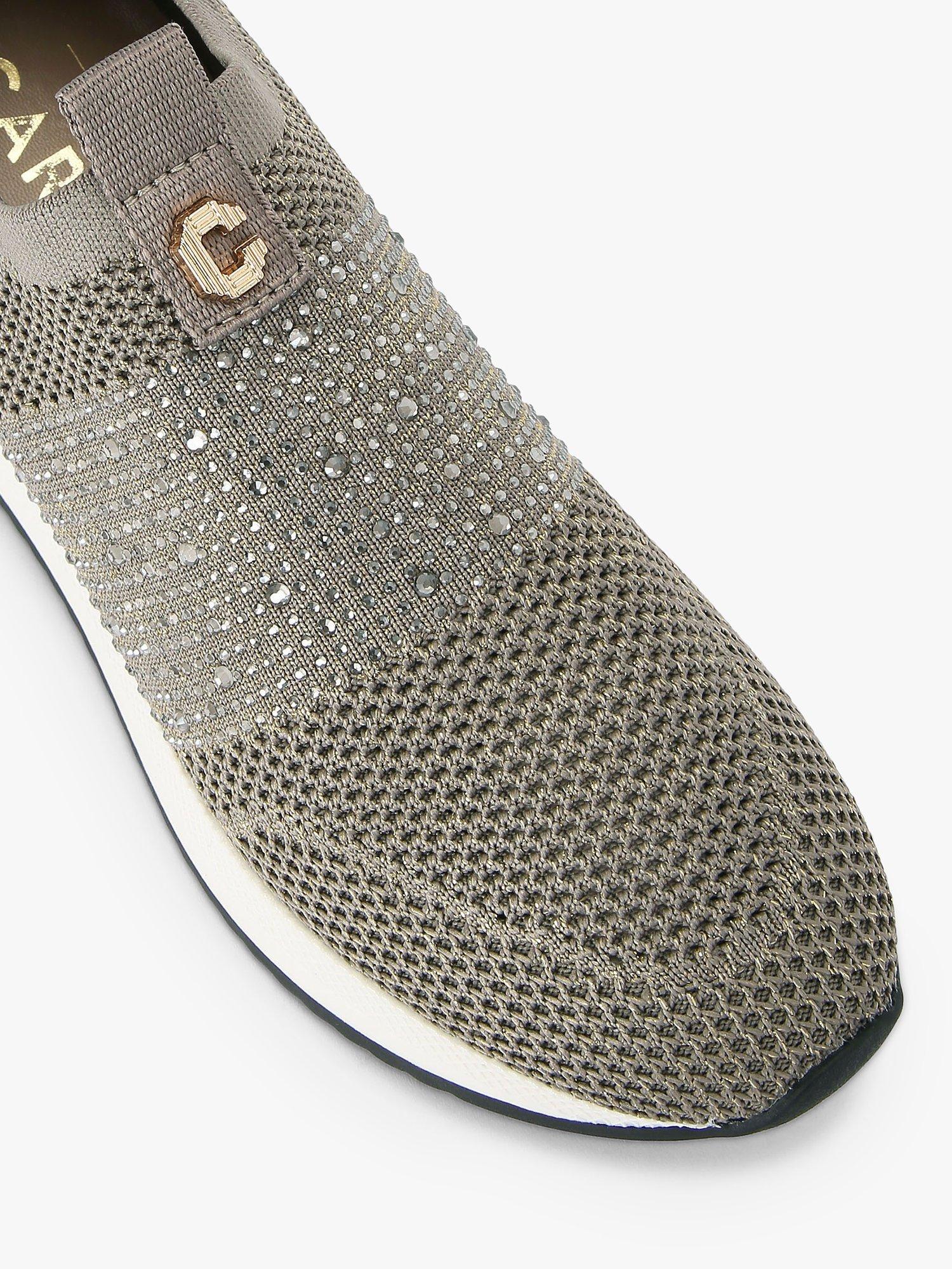 Product image 5 of 5, which shows Carvela Janeiro 2 Knitted Embellished Slip On Trainers, Bronze, 3