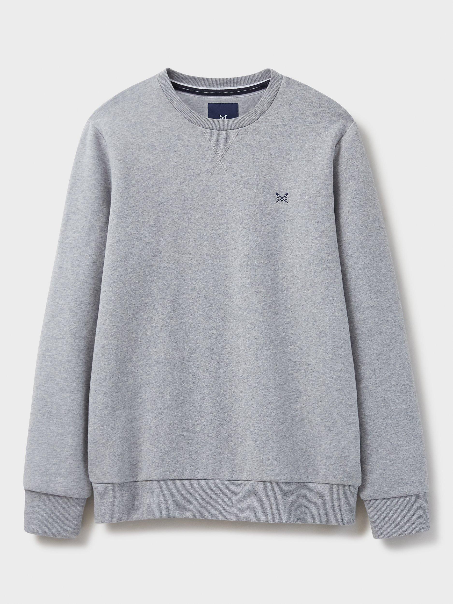 Crew Clothing Logo Sweatshirt, Marl Grey, L