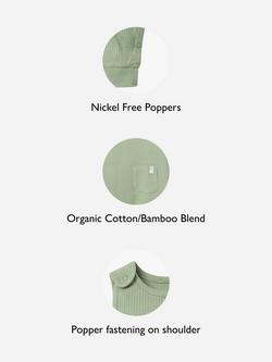 MORI Baby Ribbed Romper - view 2, Sage