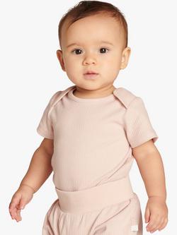 MORI Baby Ribbed Short Sleeve Bodysuit - view 2, Blush