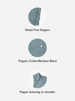 MORI Baby Ribbed Romper - view 2, Sky