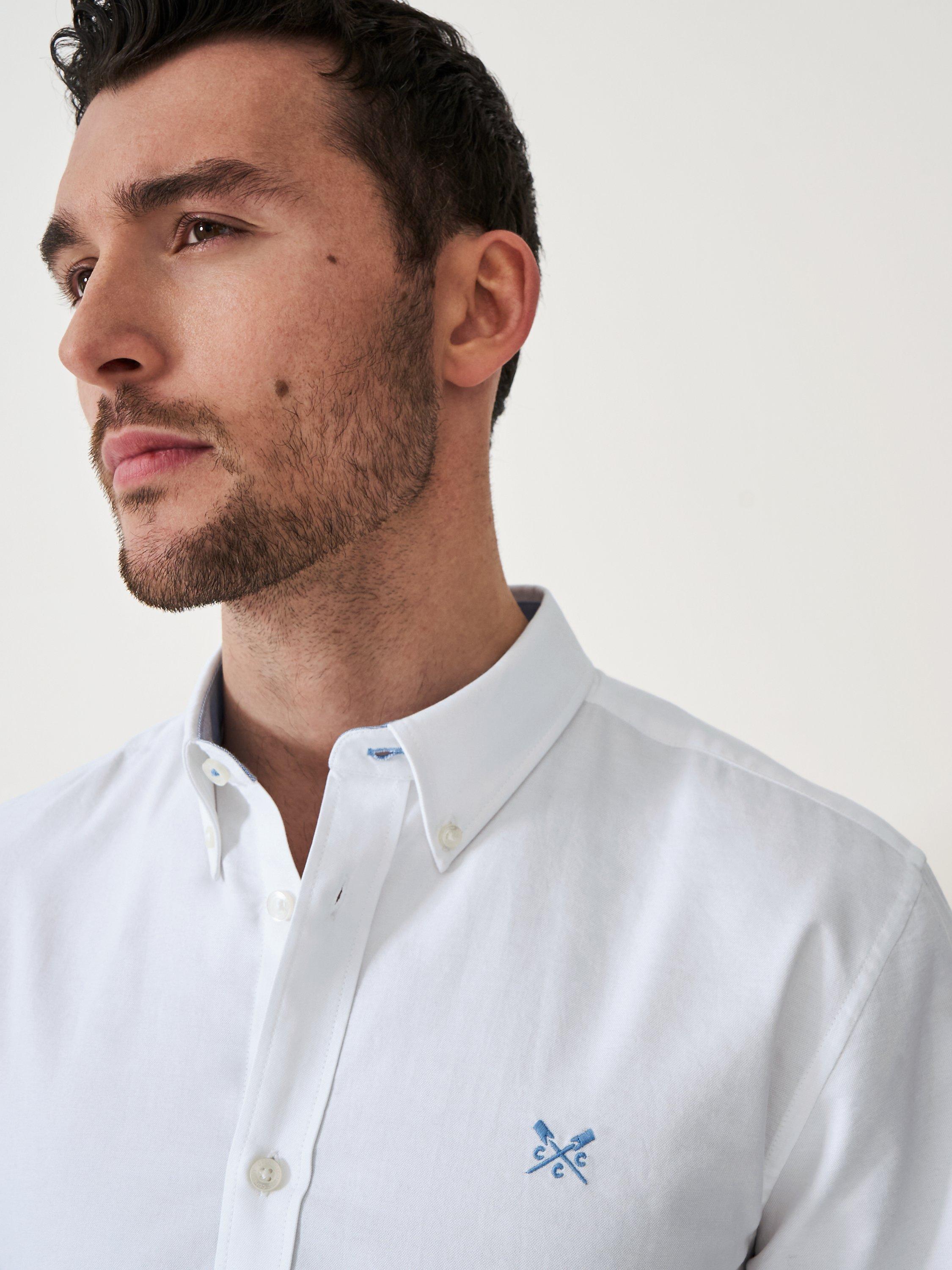 Product image 7 of 7, which shows Crew Clothing Slim Fit Oxford Shirt, Bright White, L