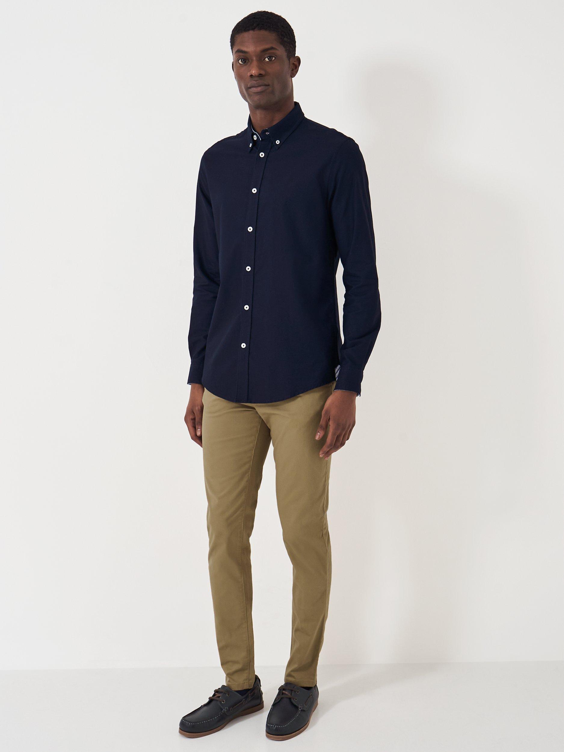 Product image 3 of 5, which shows Crew Clothing Slim Fit Oxford Shirt, Dark Blue, S