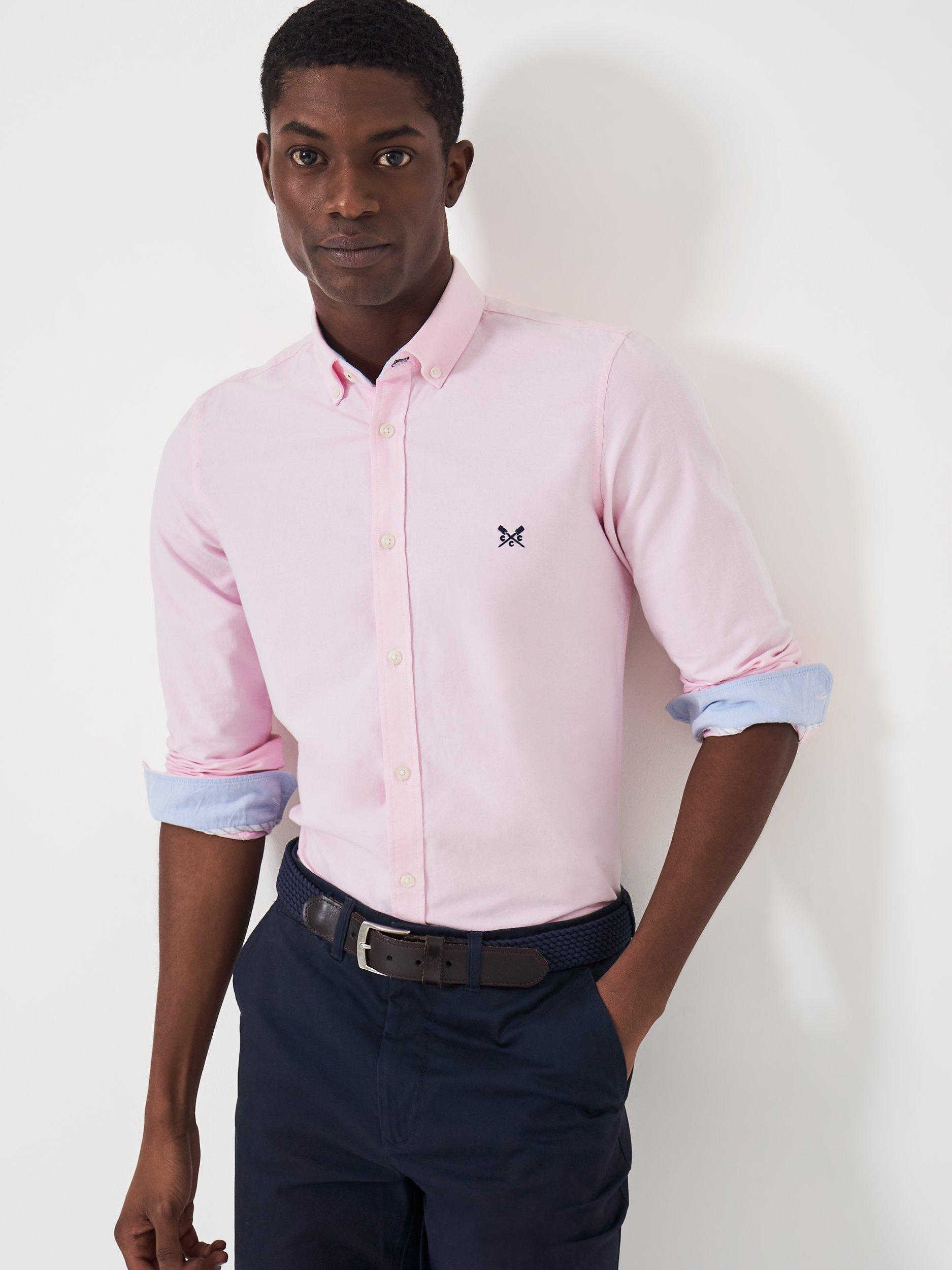 Product image 1 of 5, which shows Crew Clothing Slim Fit Oxford Shirt, Pastel Pink, S