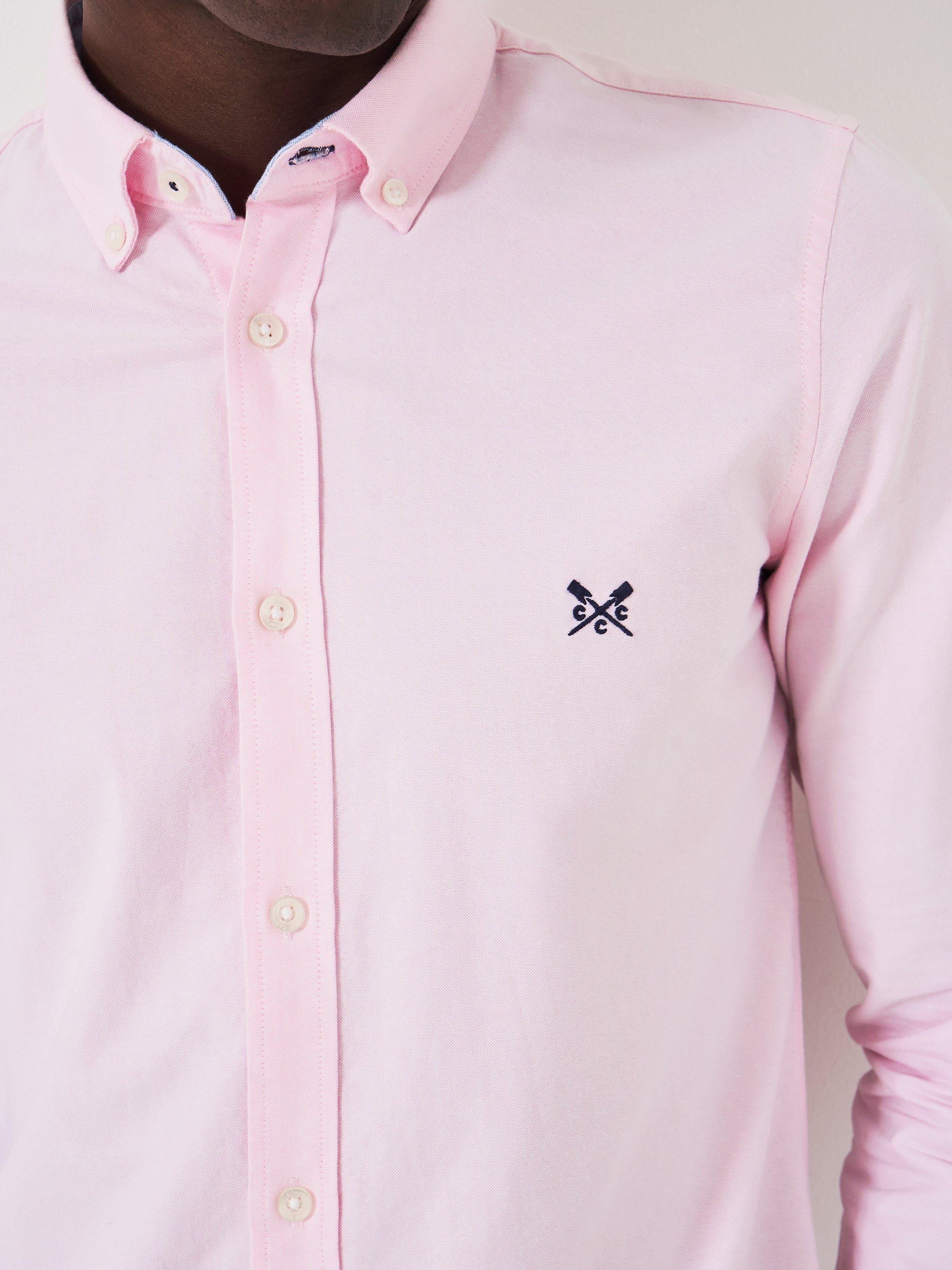 Product image 5 of 5, which shows Crew Clothing Slim Fit Oxford Shirt, Pastel Pink, S