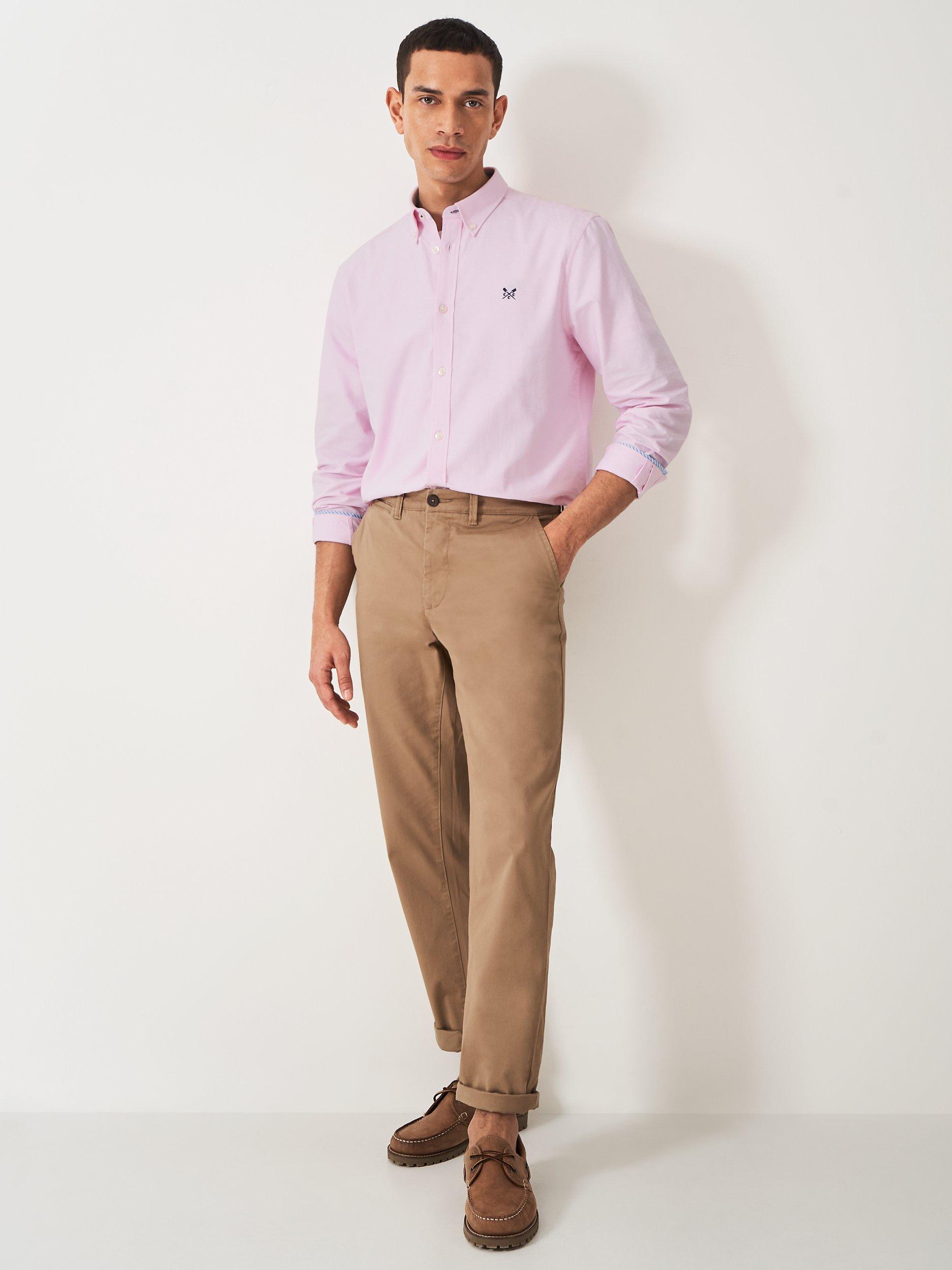 Product image 3 of 7, which shows Crew Clothing Slim Fit Oxford Shirt, Light Pink, XS