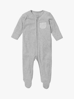 MORI Baby Clever Zip Pocket Sleepsuit, Grey