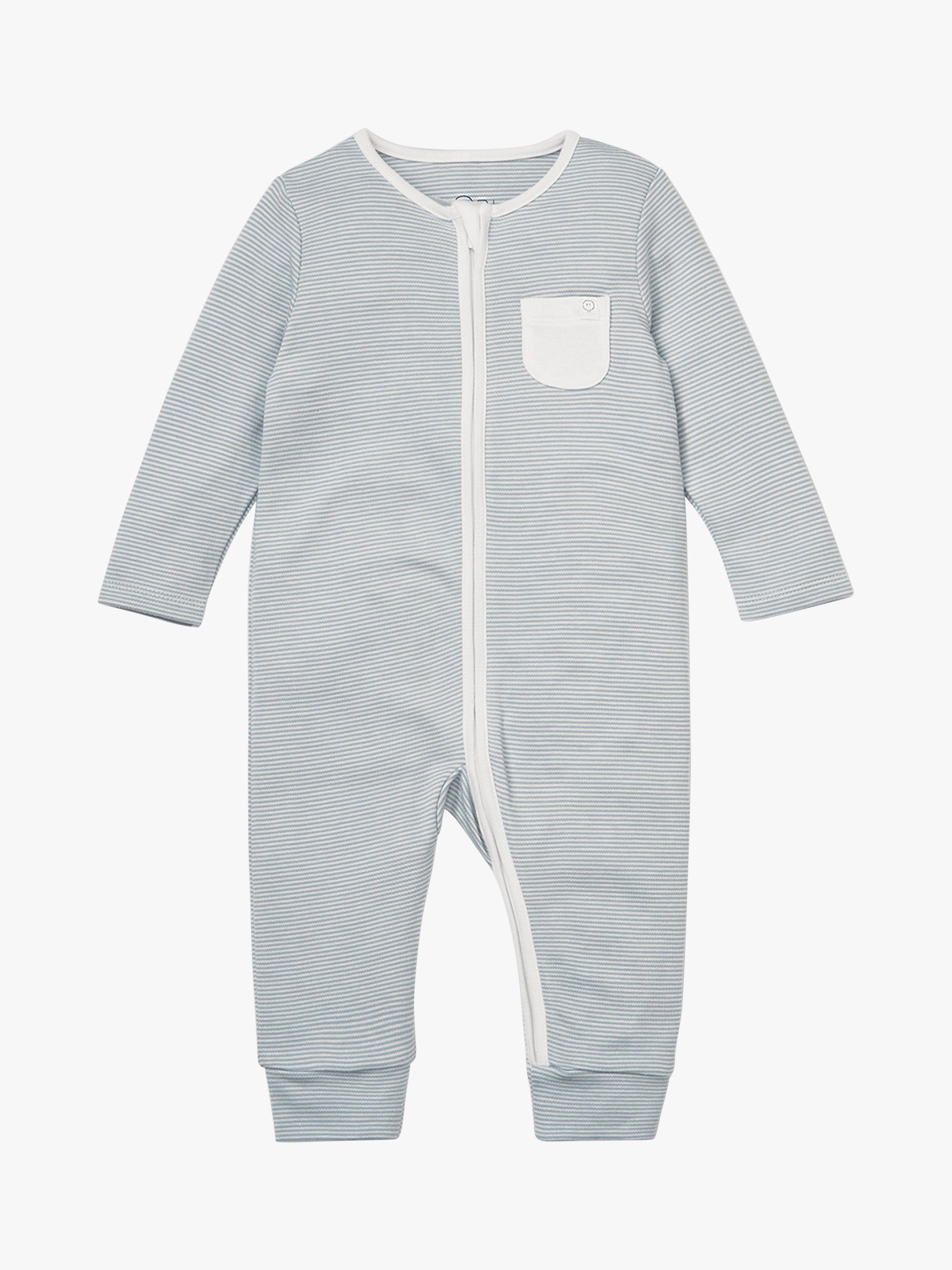 Product image 3 of 7, which shows MORI Baby Clever Zip Pocket Sleepsuit, Blue/Multi, Newborn