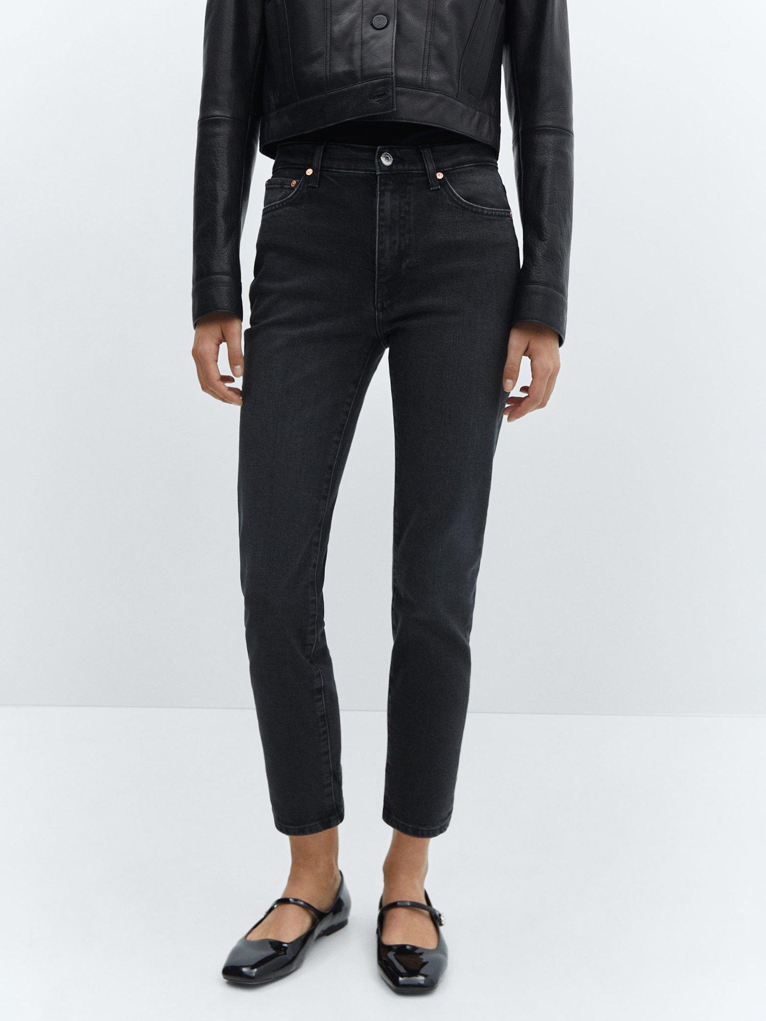 Mango Claudia Slim Jeans, Washed Black