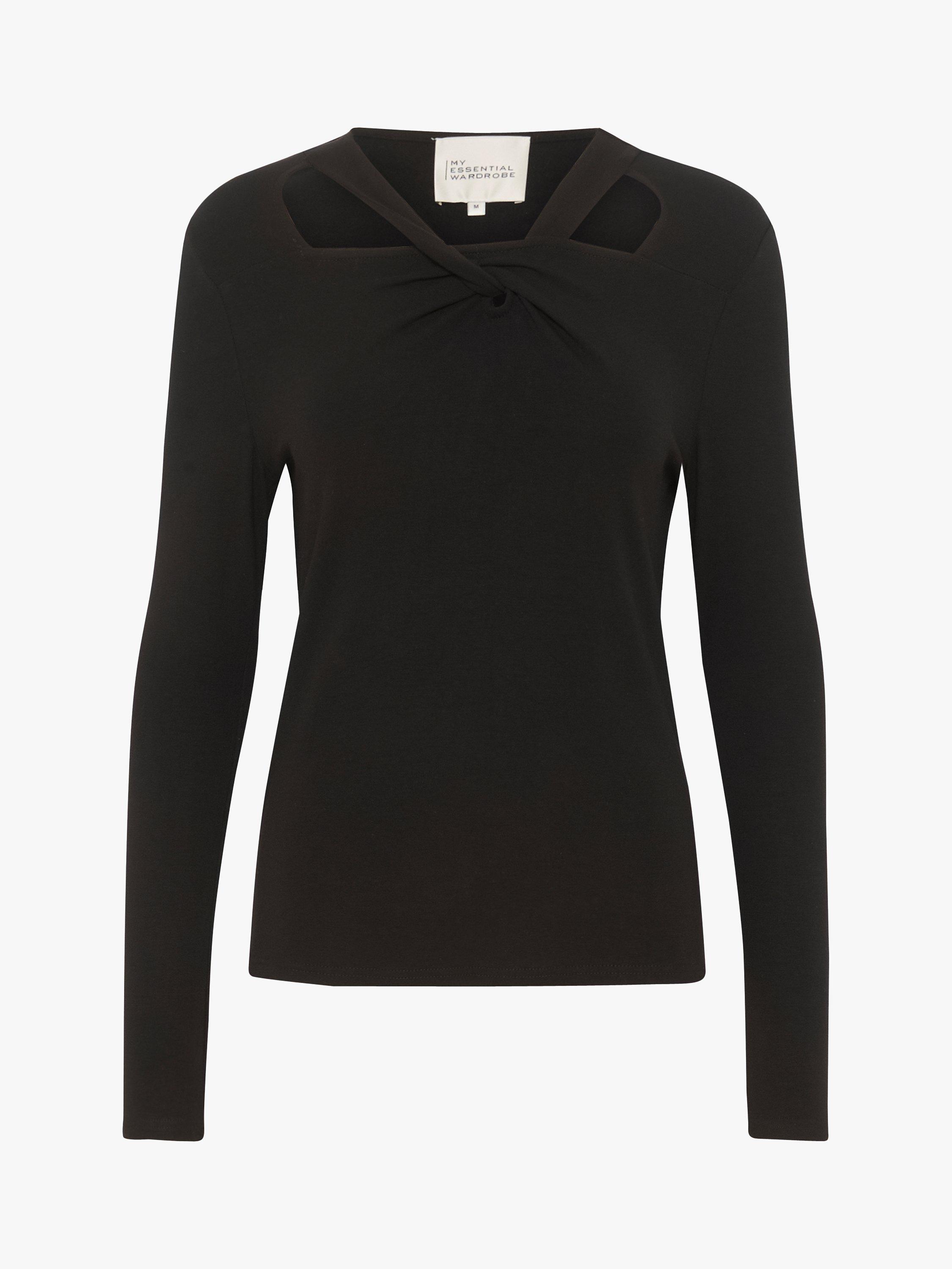 MY ESSENTIAL WARDROBE Nupti Knot Detail Blouse, Black