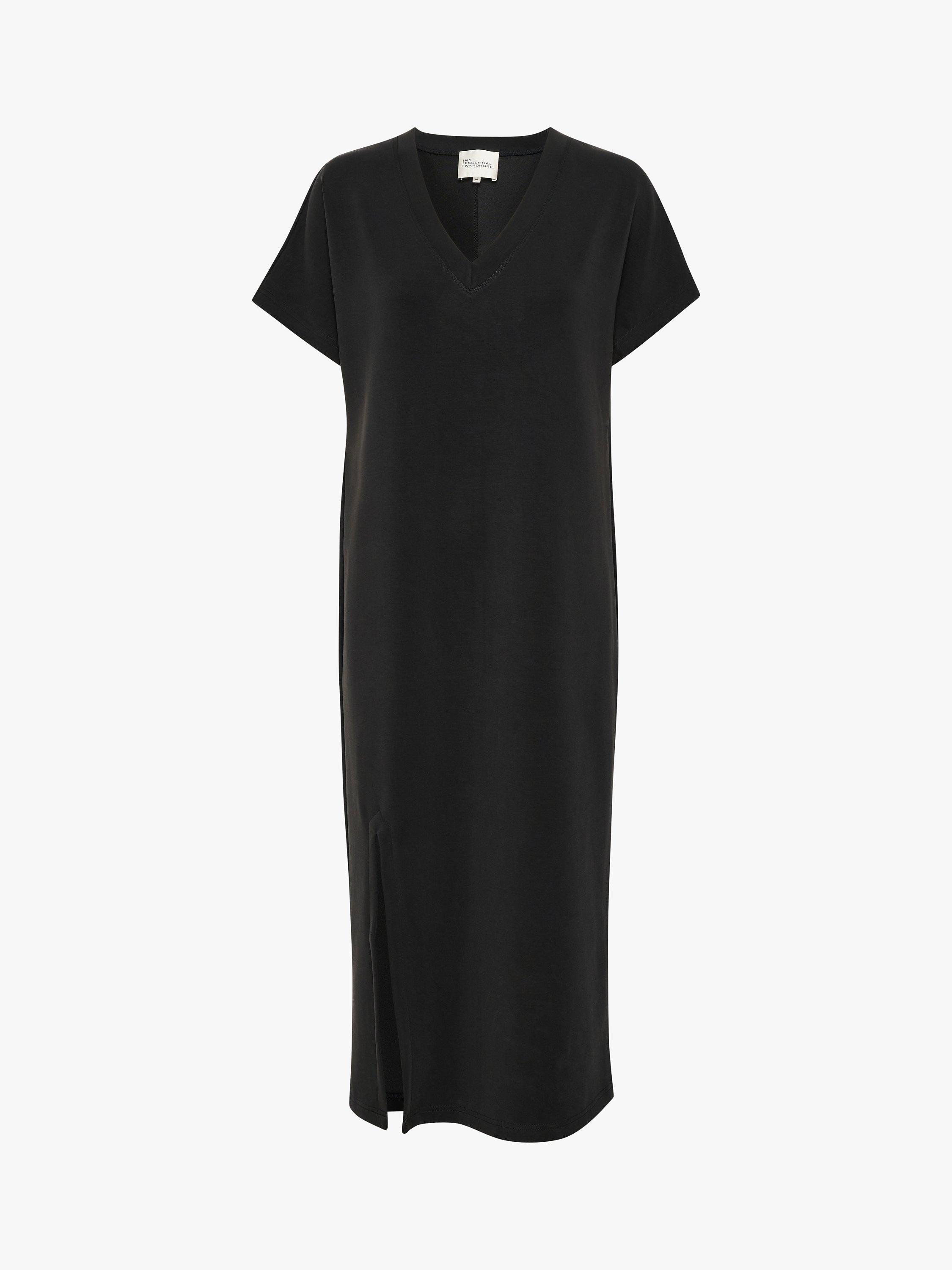MY ESSENTIAL WARDROBE Elle Short Sleeve V-Neck Maxi Dress, Black