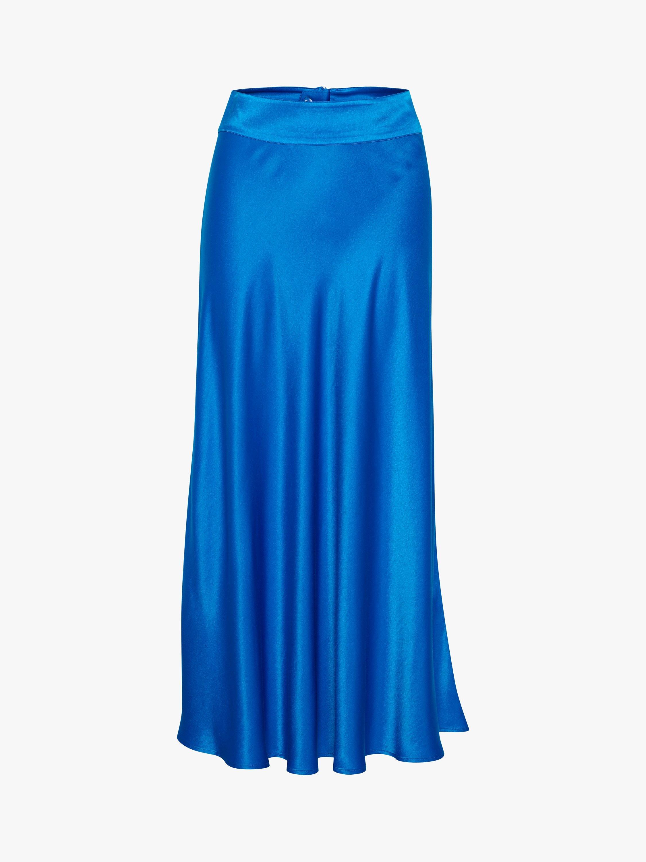 Product image 4 of 5, which shows MY ESSENTIAL WARDROBE Estelle Satin Maxi Skirt, Directoire Blue, 8
