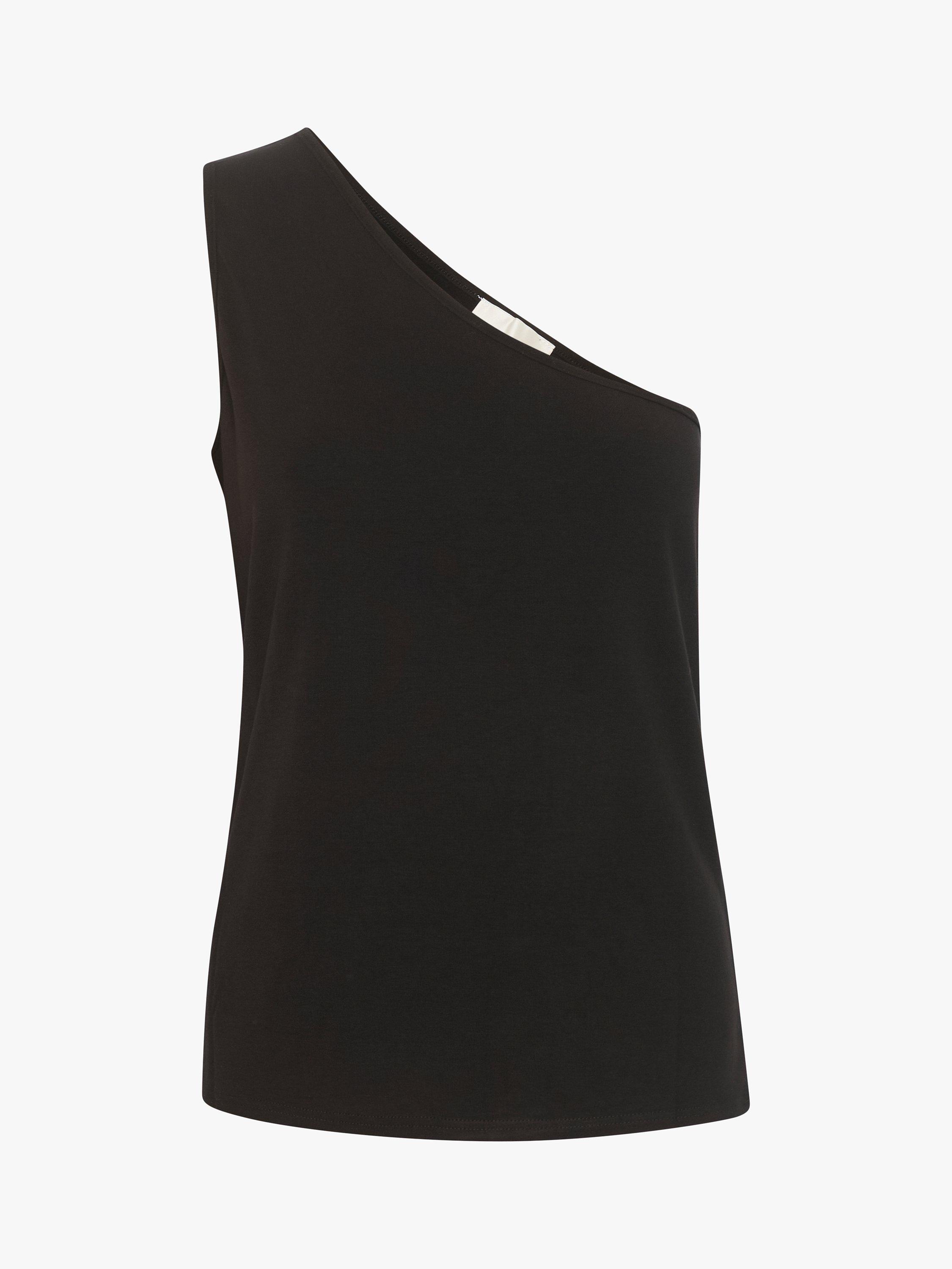 MY ESSENTIAL WARDROBE Nupti One Shoulder Slim Fit Top, Black