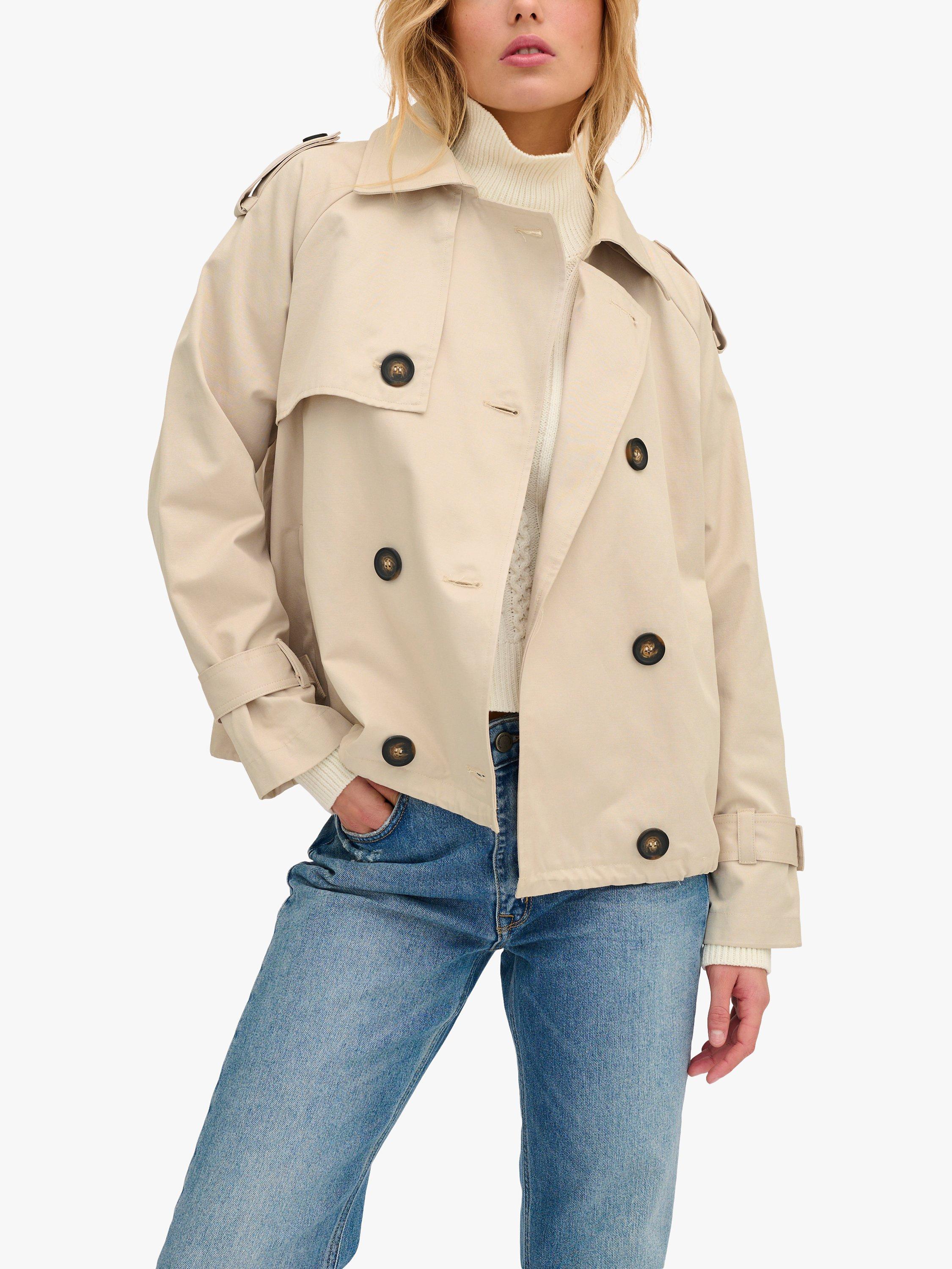 MY ESSENTIAL WARDROBE Mira Short Trench Coat, Oatmeal