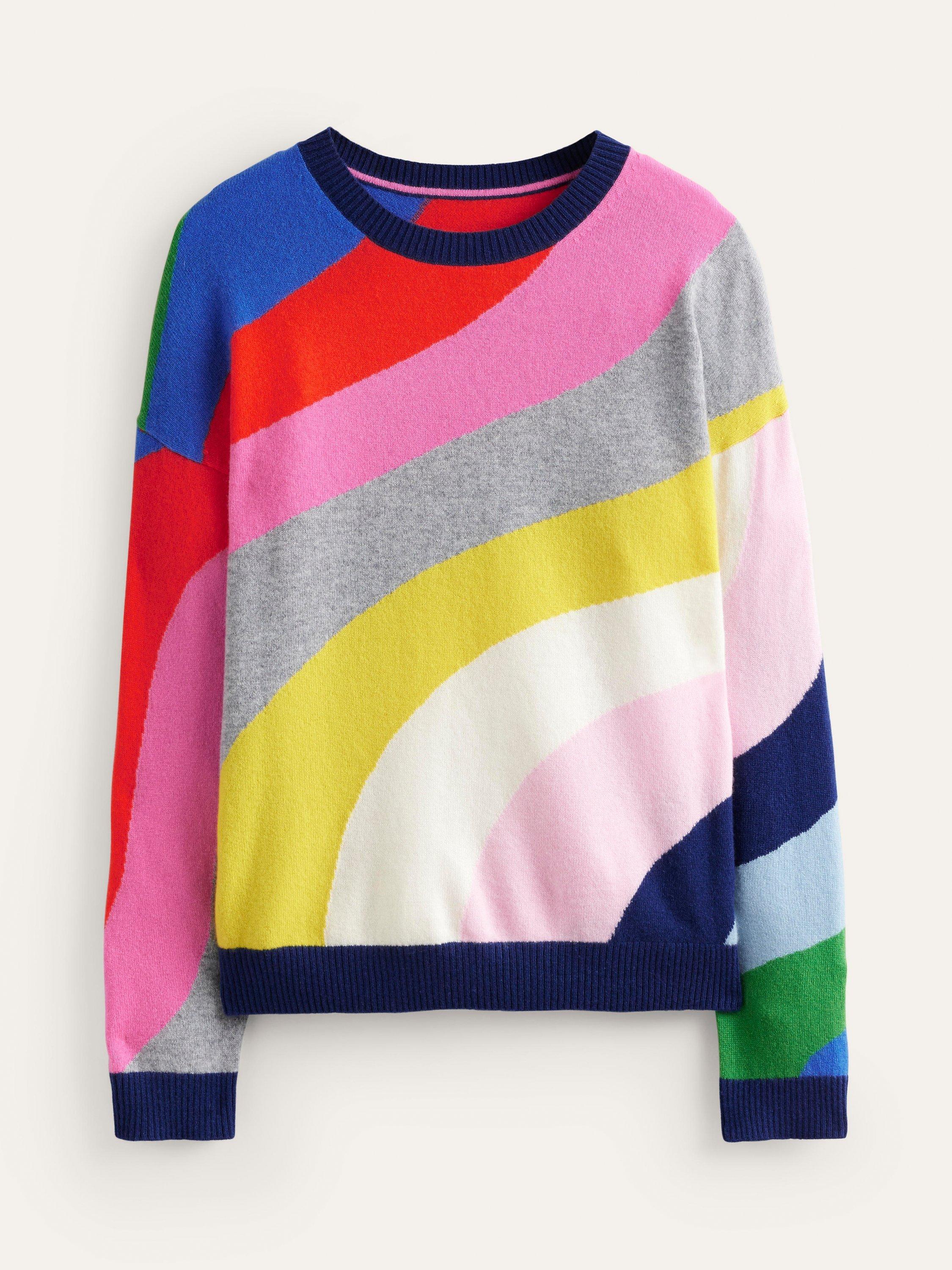 Boden Lydia Cashmere Rainbow Jumper Multi