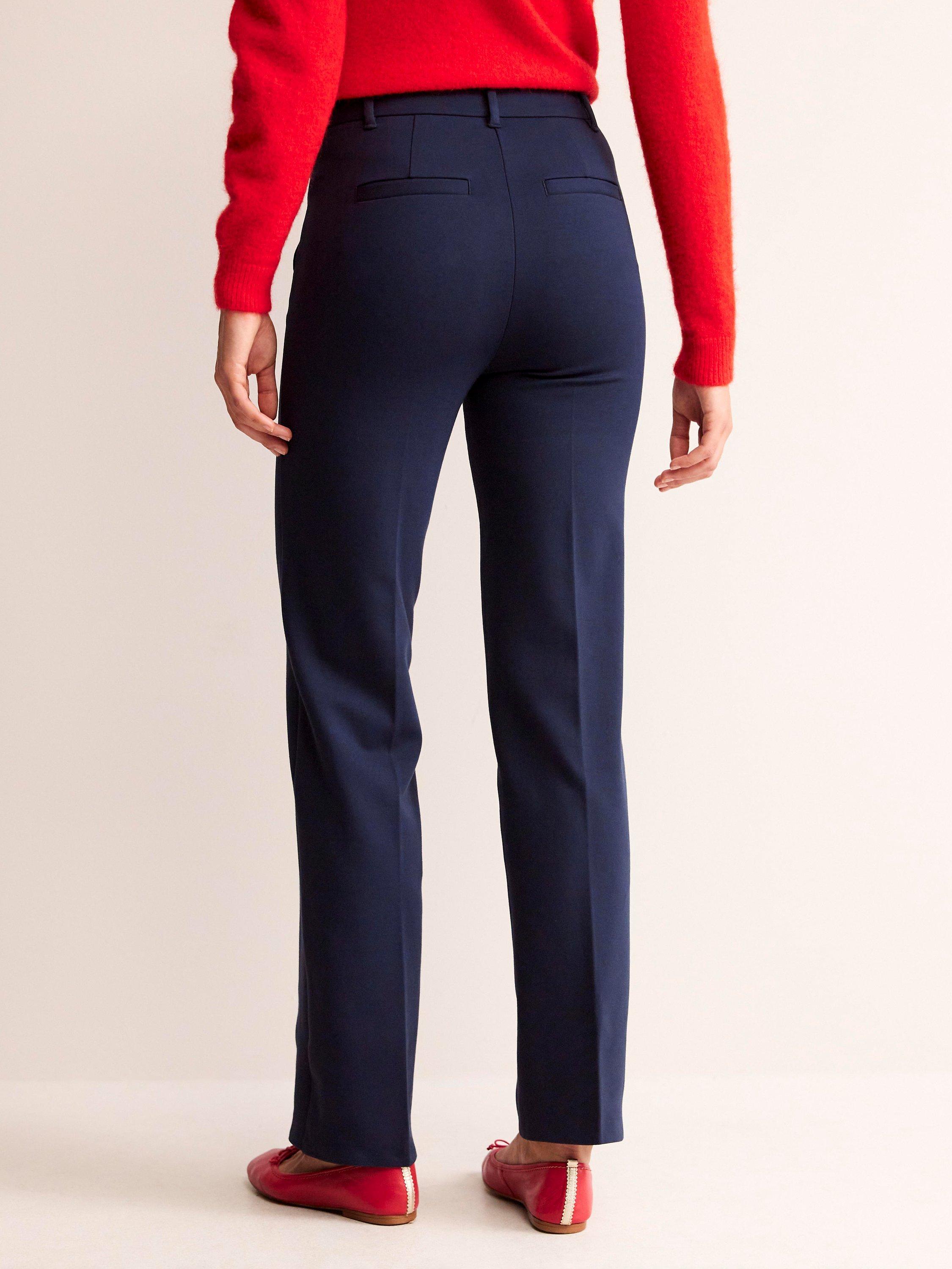 Product image 3 of 5, which shows Boden Pimilico Ponte Trousers, Navy, 10