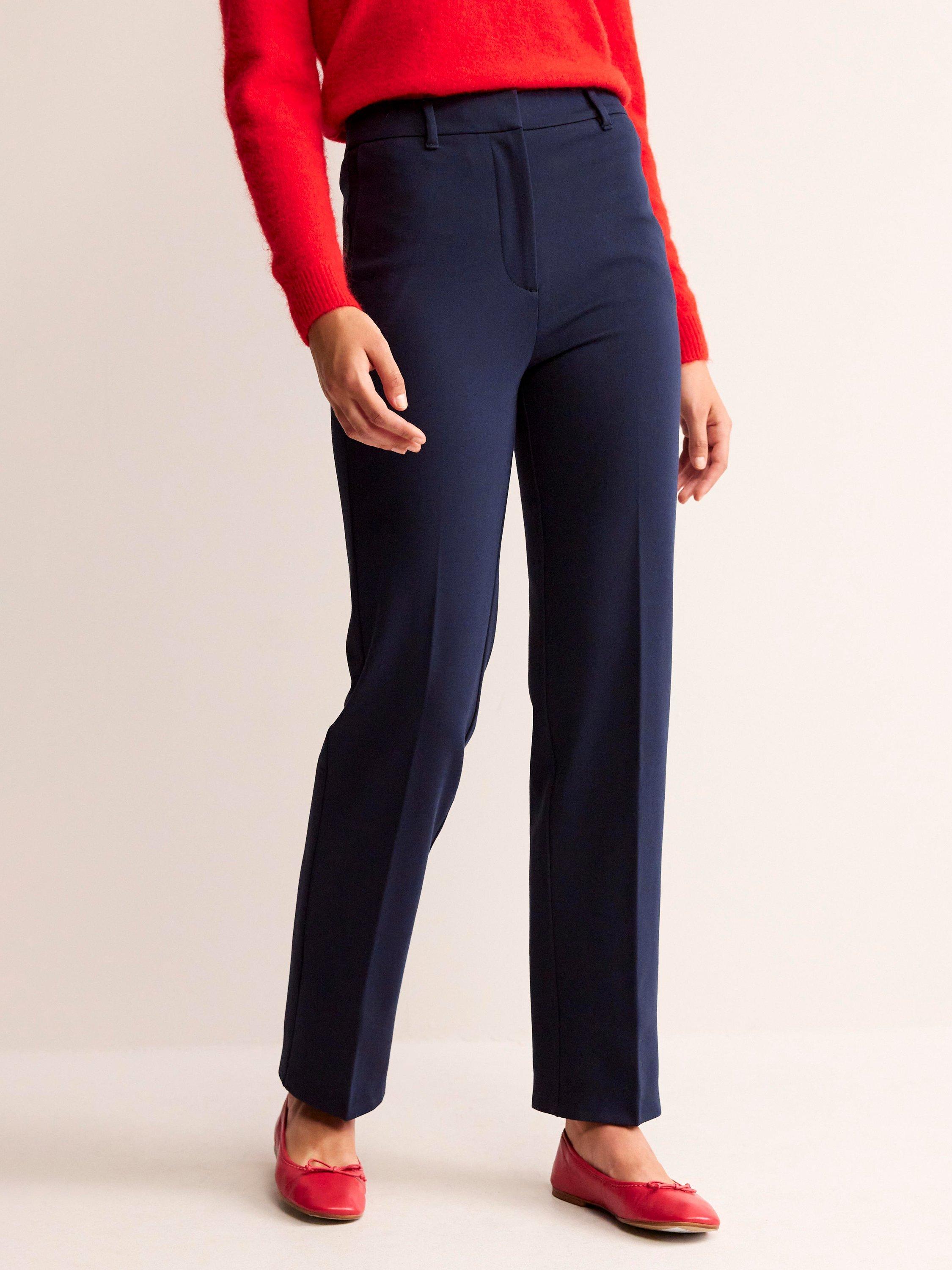 Product image 4 of 5, which shows Boden Pimilico Ponte Trousers, Navy, 10
