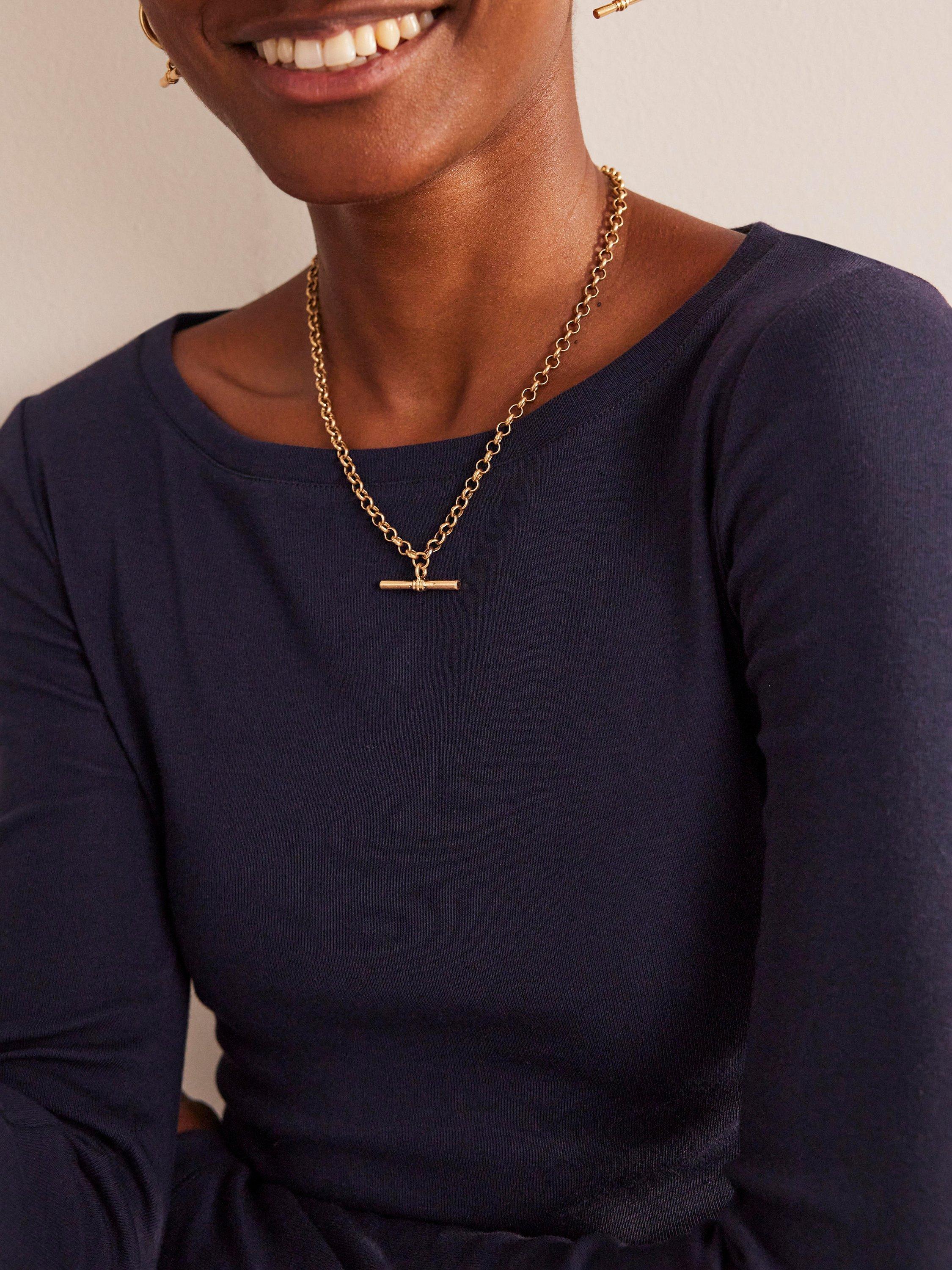 Product image 2 of 5, which shows Boden Essential Boat-Neck Jersey Top, Navy, 8