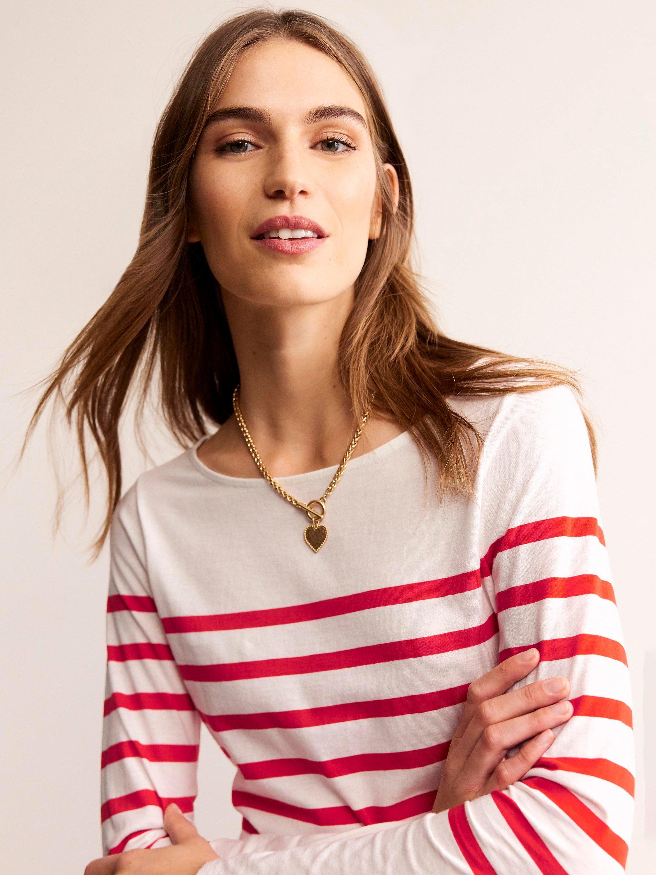 Boden Ella Long Sleeve Breton Placement Stripe Top