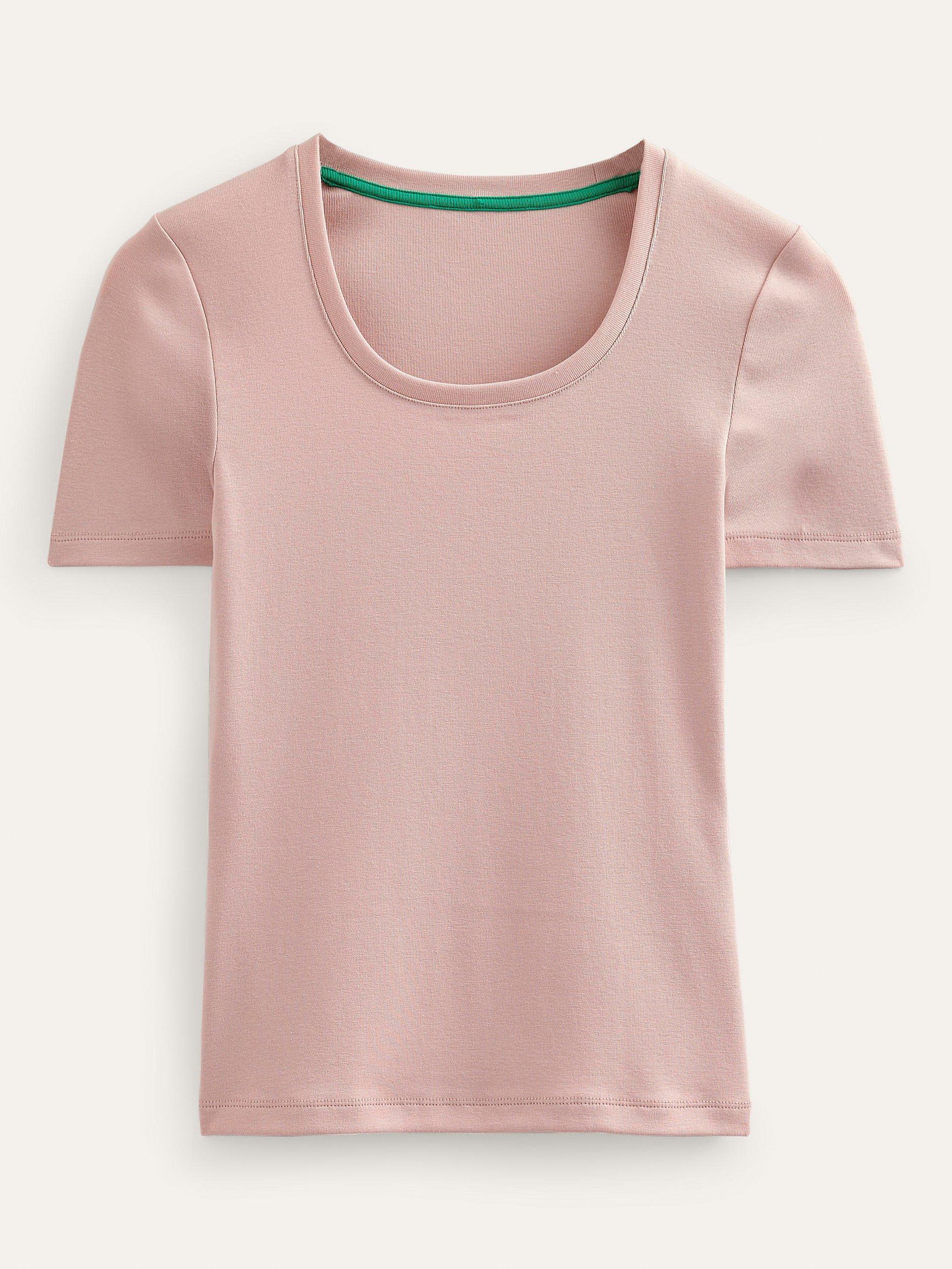 Product image 5 of 5, which shows Boden Essential Short Sleeve Jersey Top, Milkshake, 16