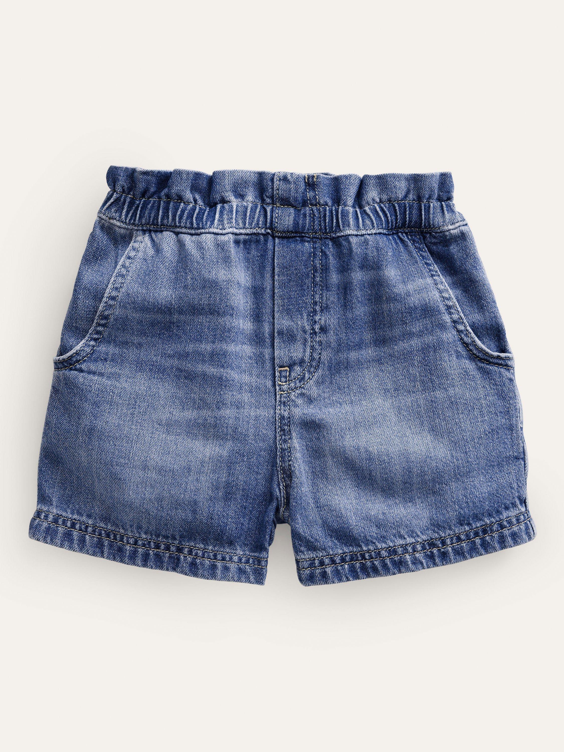 Mini Boden Girl s Pull On Plain Denim Shorts Blue