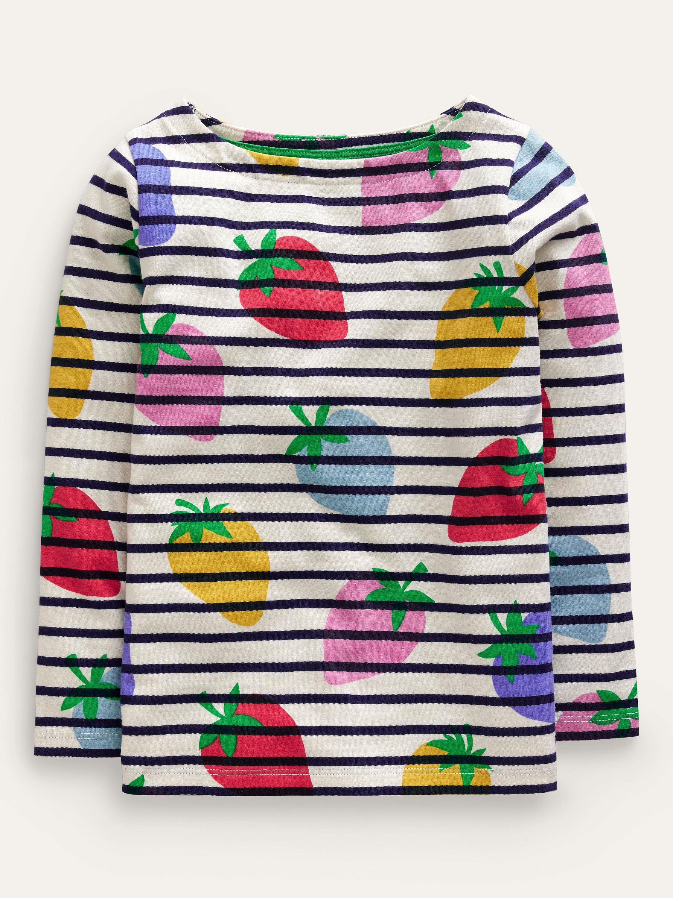 Mini Boden Kids' Cotton Fun Strawberry Top, Multi