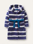 Mini Boden Kids' Cosy Dressing Gown, Starboard/Ivory