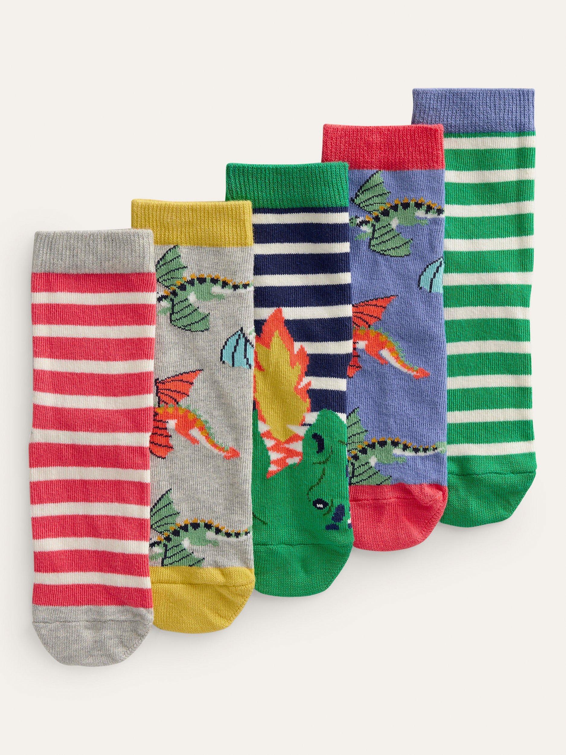 Mini Boden Kids' Cotton Blend Dragon Socks, Multi