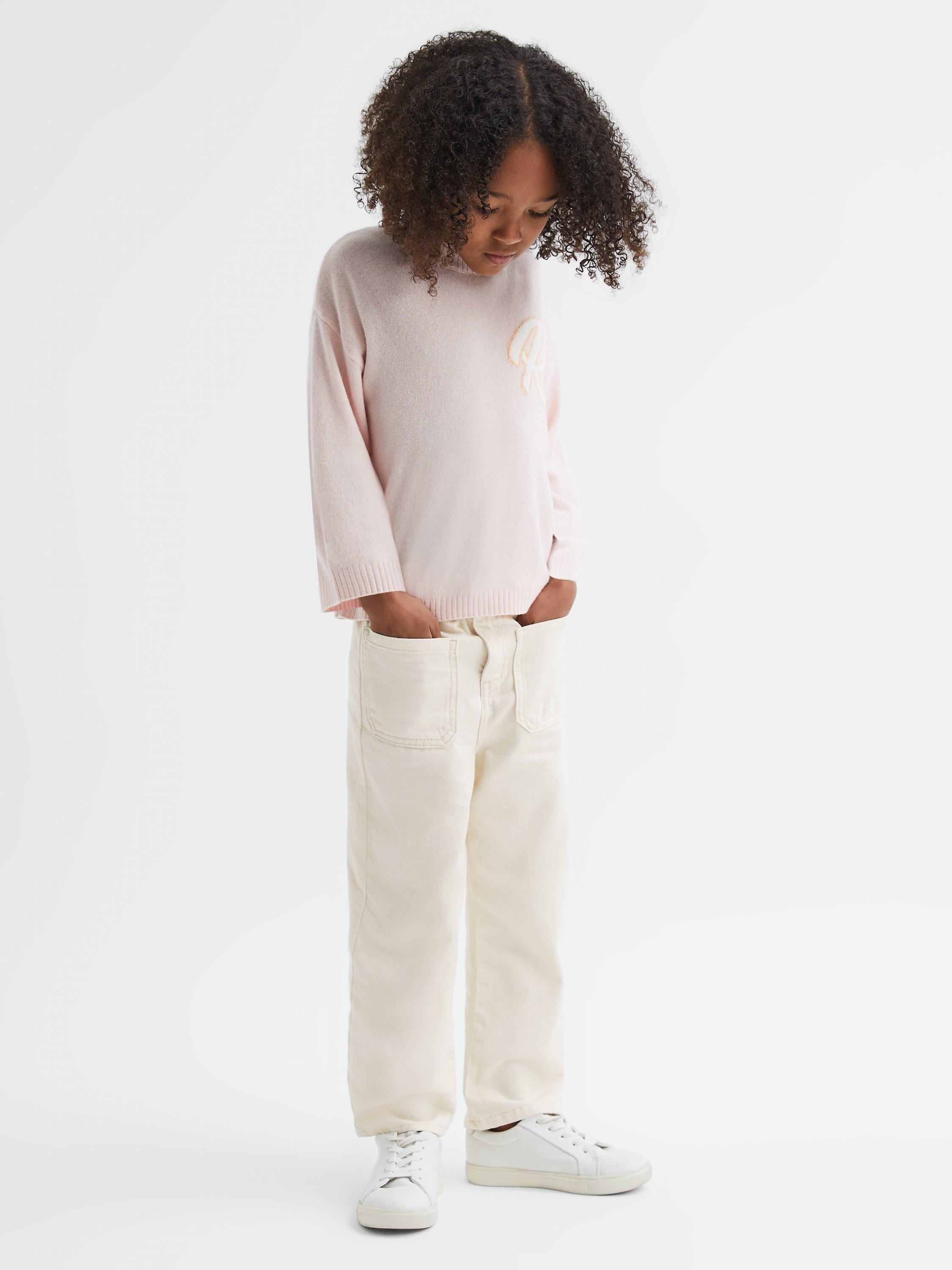 Reiss Kids' Elodie Washed Jeans, Ecru