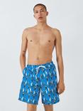 Their Nibs Tropical Bird Print Swim Shorts, Blue/Multi