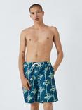 Their Nibs Bamboo Twist Print Swim Shorts, Blue/Green