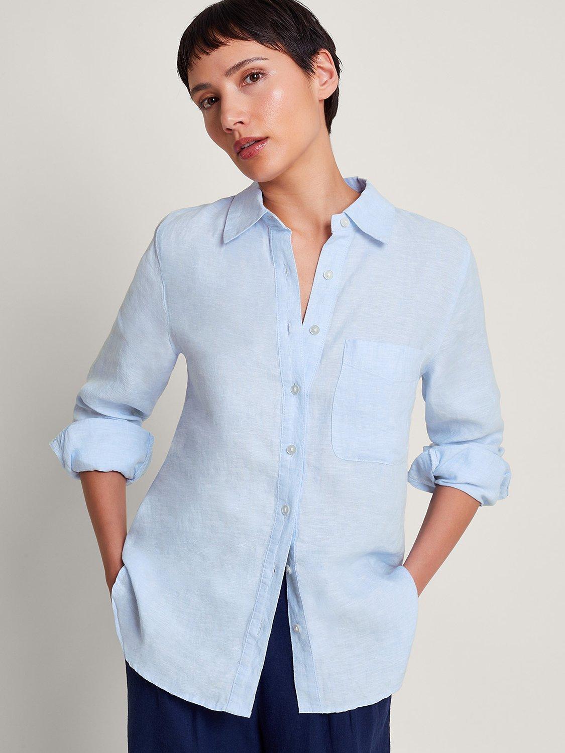 Monsoon Charlie Linen Shirt, Blue