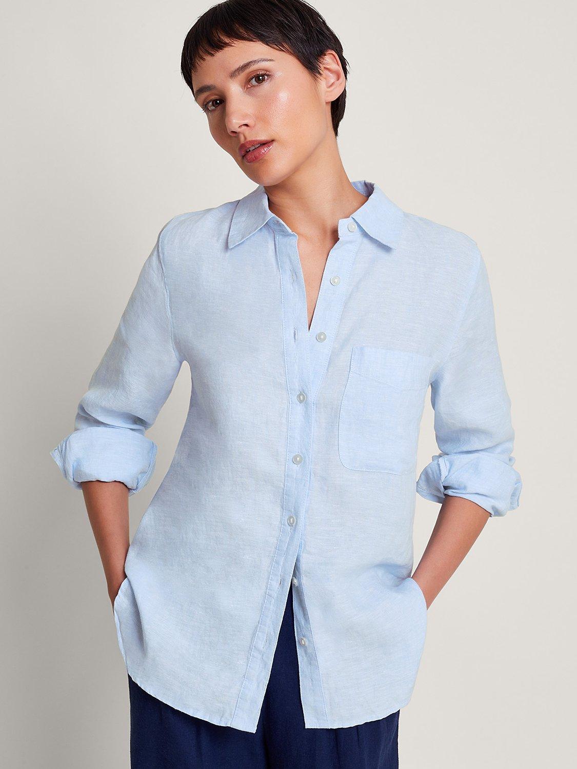 Monsoon Charlie Linen Shirt, Blue